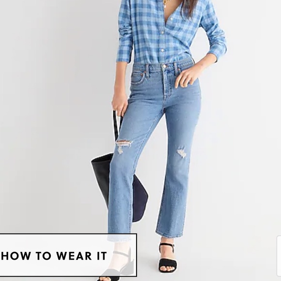 J. CREW 9'' demi-boot crop jean in Rocky Shore wash Denim Jeans 25 NEW - Picture 3 of 13